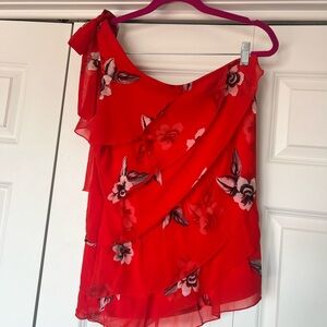 White House Black Market Red and White Dress